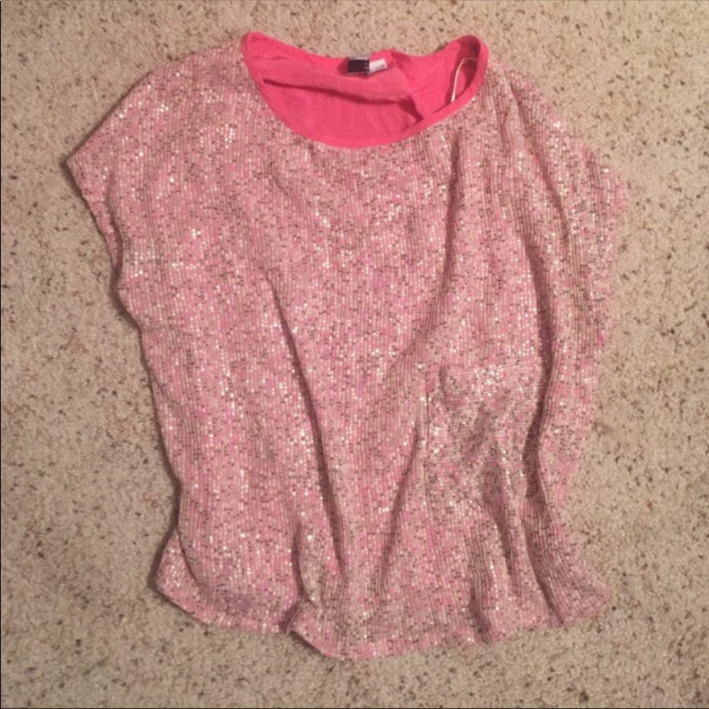 NWOT pink sequin top